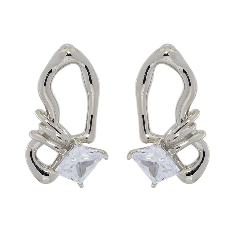 Сережки Xuping Родій пусети Авангард фото №1 Сережки Xuping Родій пусети Авангард фото №1