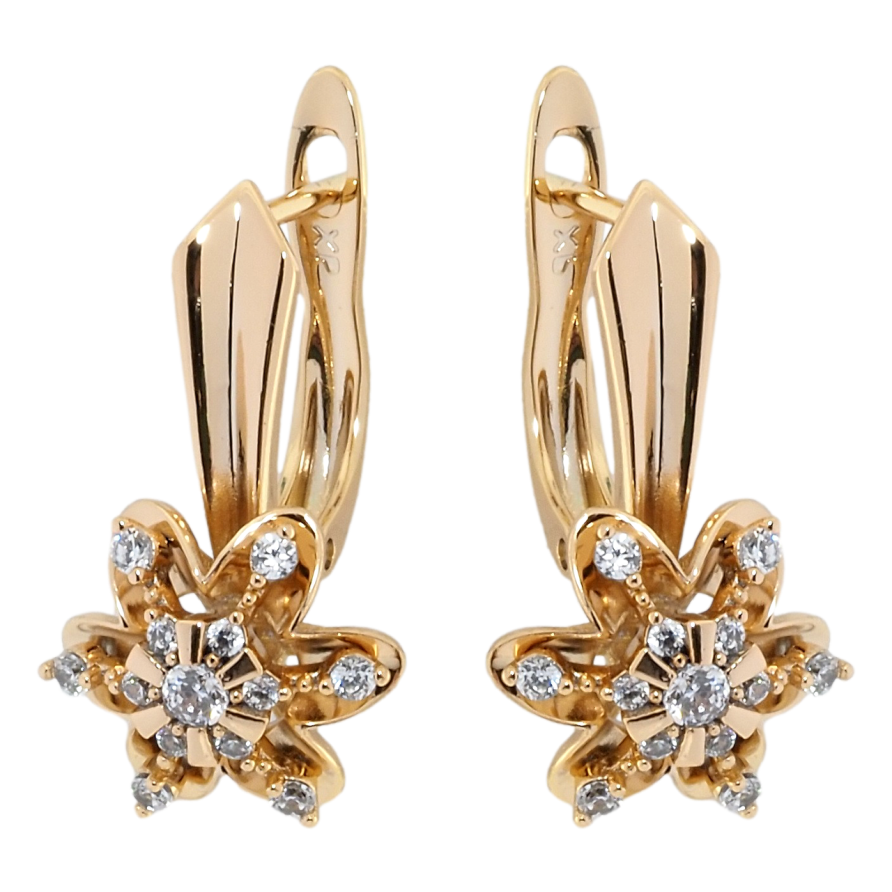 Серьги Xuping Позолота 18K английский замок Цветочки фото №1 Серьги Xuping Позолота 18K английский замок Цветочки фото №1