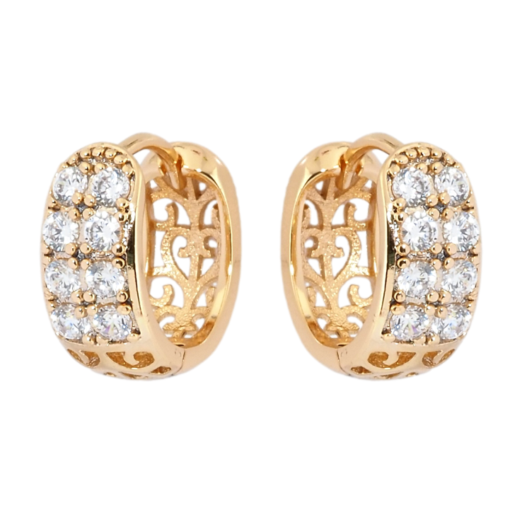 Серьги Xuping Позолота 18K колечки Инкрустация цирконием фото №7