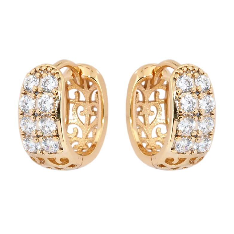 Сережки Xuping Позолота 18K колечка Інкрустація цирконієм фото №1