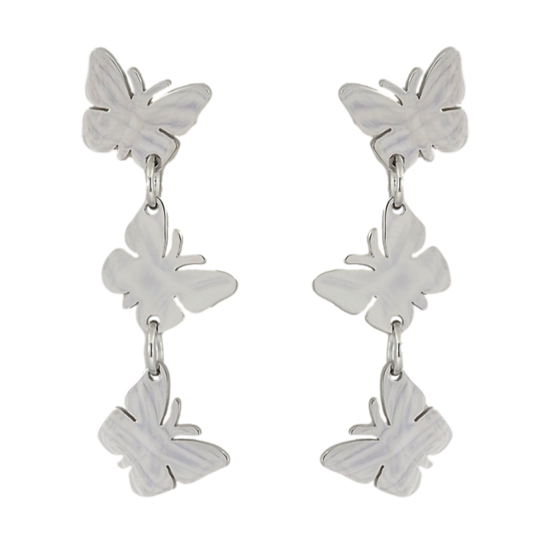 Серьги Xuping TTM Stainless Steel цвет Родий пусеты Бабочки фото №5 Серьги Xuping TTM Stainless Steel цвет Родий пусеты Бабочки фото №5