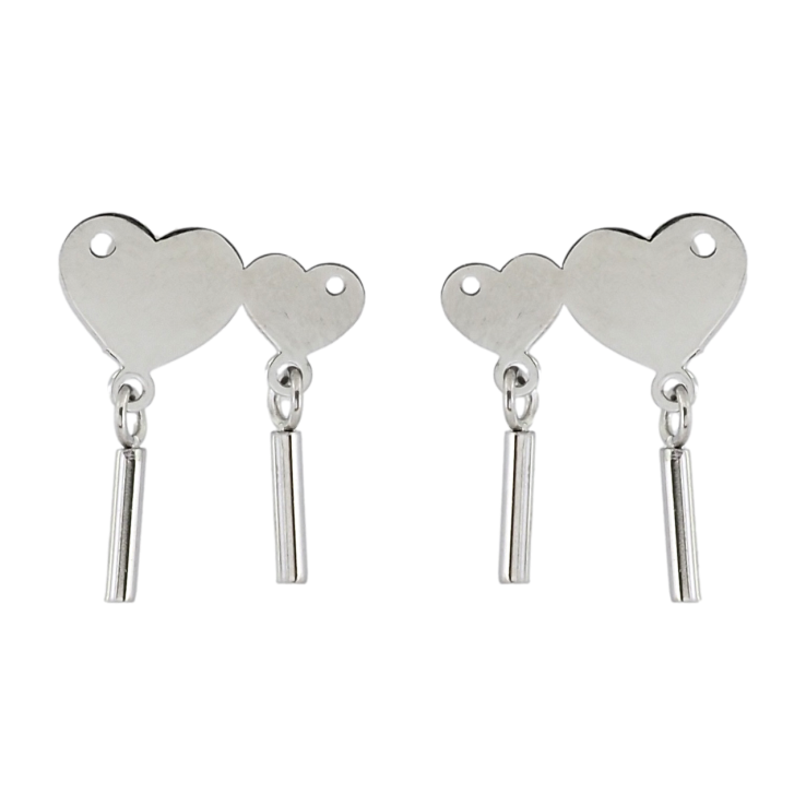 Серьги Xuping TTM Stainless Steel цвет Родий пусеты Подвески сердечки фото №13 Серьги Xuping TTM Stainless Steel цвет Родий пусеты Подвески сердечки фото №13