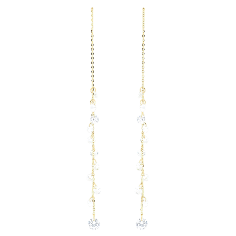 Серьги Xuping TTM Stainless Steel цвет 14K пусеты Подвески кристаллы на цепочке фото №1