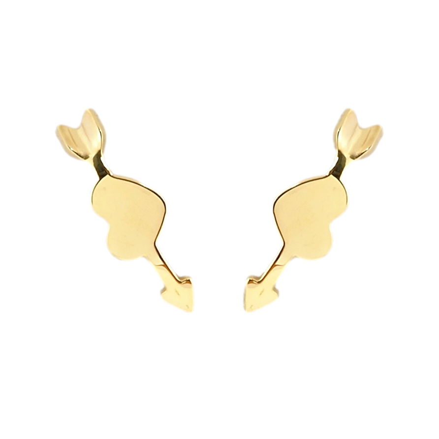 Серьги Xuping TTM Stainless Steel цвет 14K пусеты Сердце пронзенное стрелой фото №1 Серьги Xuping TTM Stainless Steel цвет 14K пусеты Сердце пронзенное стрелой фото №1