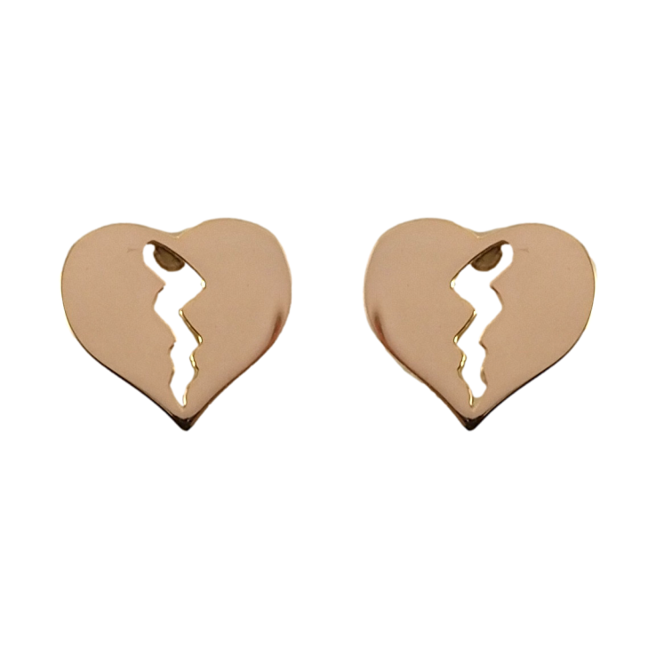 Серьги Xuping TTM Stainless Steel цвет РО пусеты Разбитое сердце фото №19 Серьги Xuping TTM Stainless Steel цвет РО пусеты Разбитое сердце фото №19