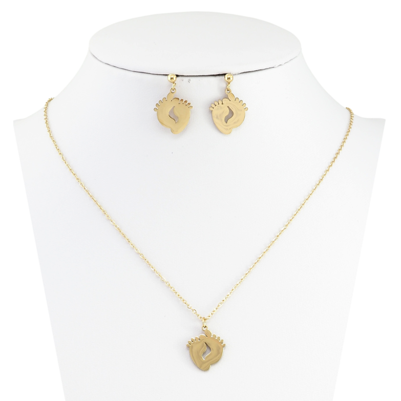 Набор Серьги Кулон на цепочке Xuping TTM Stainless Steel Цвет 14К Следы длина 44-49см х 1мм фото №1