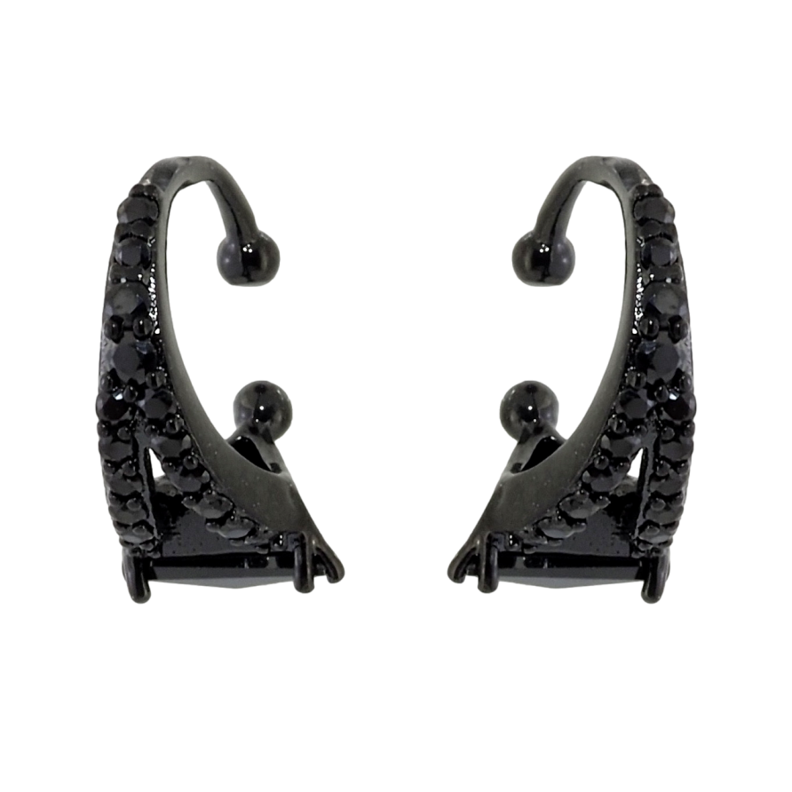 Сережки Xuping Позолота Black (чорне золото) кафи Інкрустація чорним цирконієм фото №1