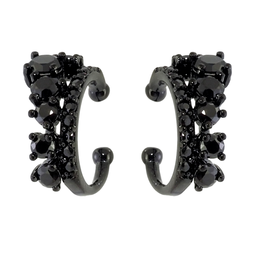 Сережки Xuping Позолота Black (чорне золото) кафи Інкрустація чорним цирконієм фото №1