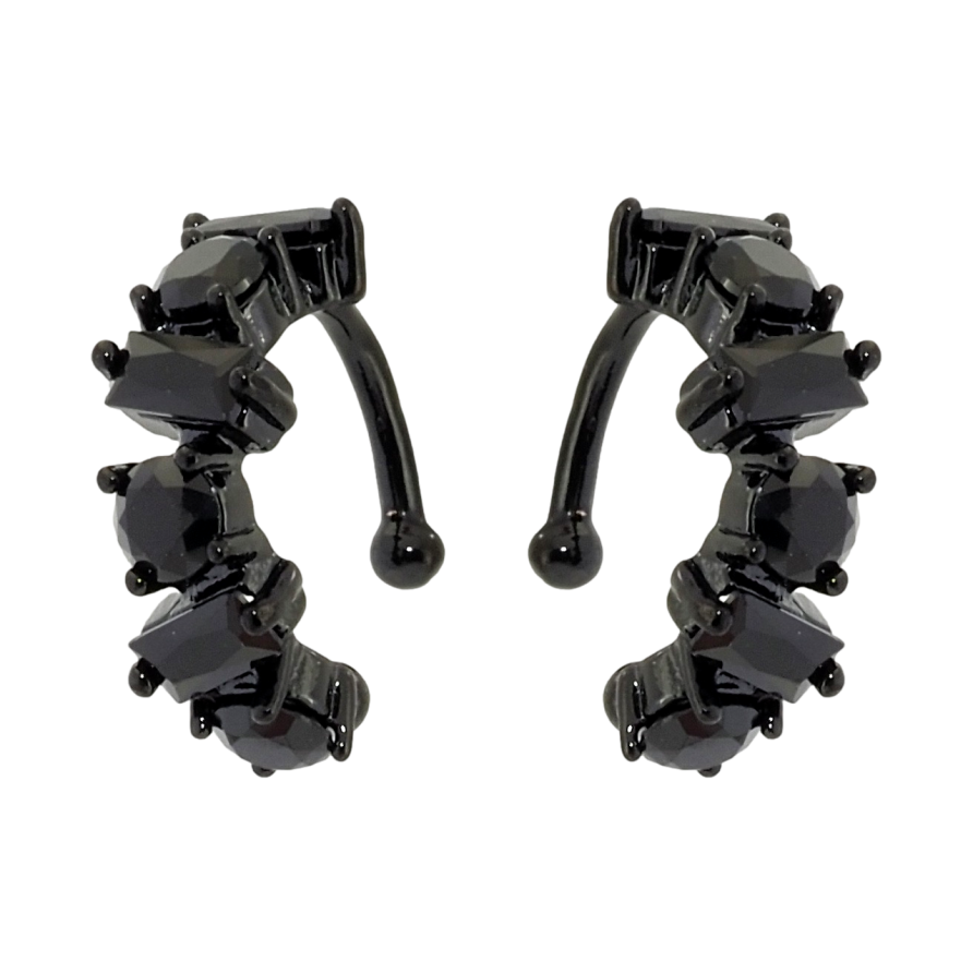 Сережки Xuping Позолота Black (чорне золото) кафи Інкрустація чорним цирконієм фото №1