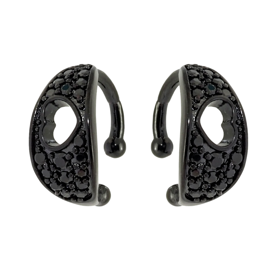 Сережки Xuping Позолота Black (чорне золото) кафи Інкрустація чорним цирконієм фото №1