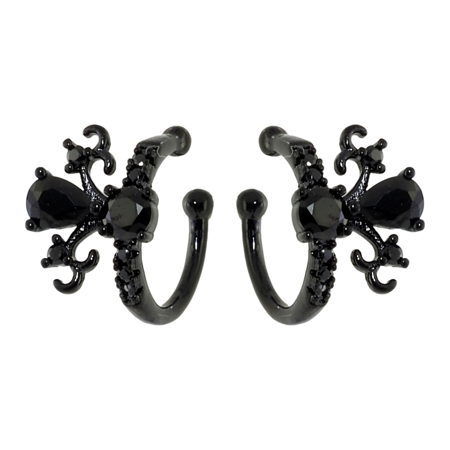 Сережки Xuping Позолота Black (чорне золото) кафи Інкрустація чорним цирконієм фото №1