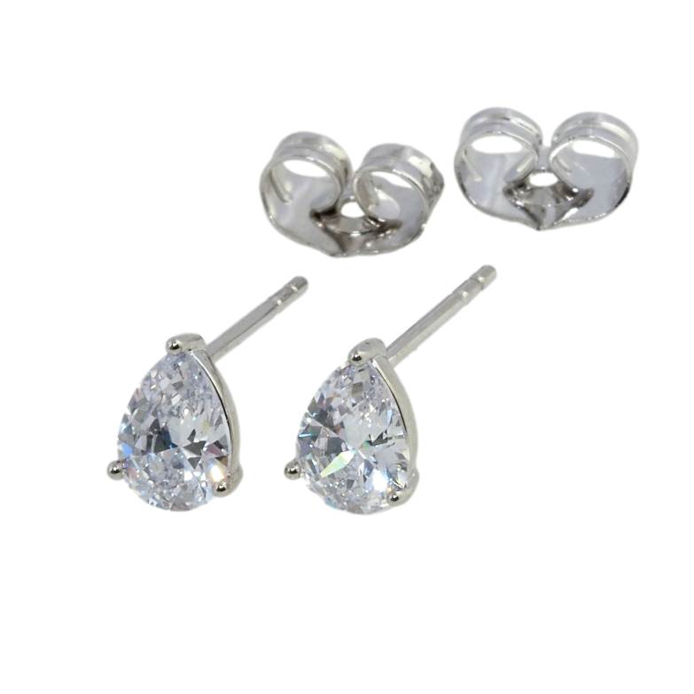 Серьги Xuping Родий пусеты Кристальные капельки фото №1