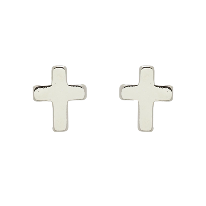 Сережки Xuping Родій пусети Хрестики фото №1 Сережки Xuping Родій пусети Хрестики фото №1