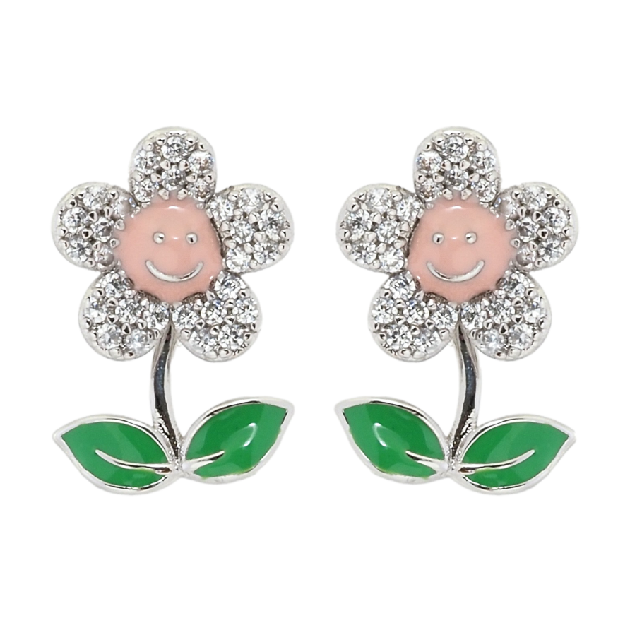 Серьги Xuping Родий пусеты Цветочки фото №1 Серьги Xuping Родий пусеты Цветочки фото №1