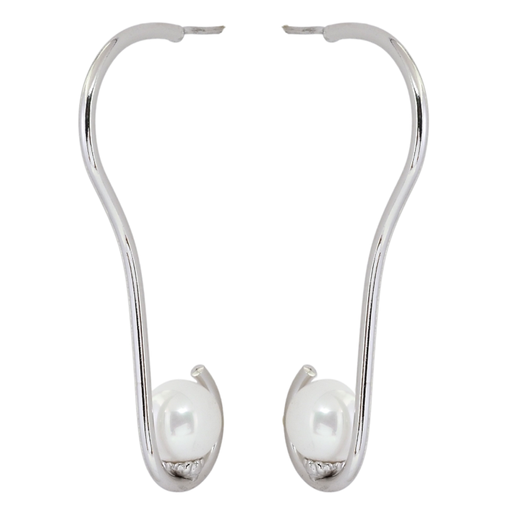 Серьги Xuping Родий пусеты Фигурные дуги с жемчужинами фото №23