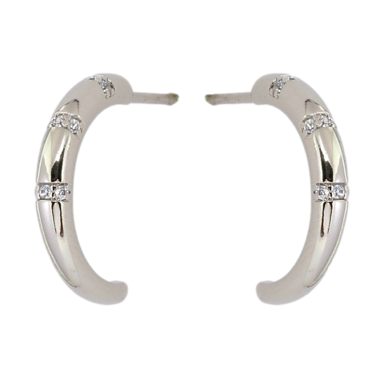 Серьги Xuping Родий пусеты Дуги с вставками циркония фото №1