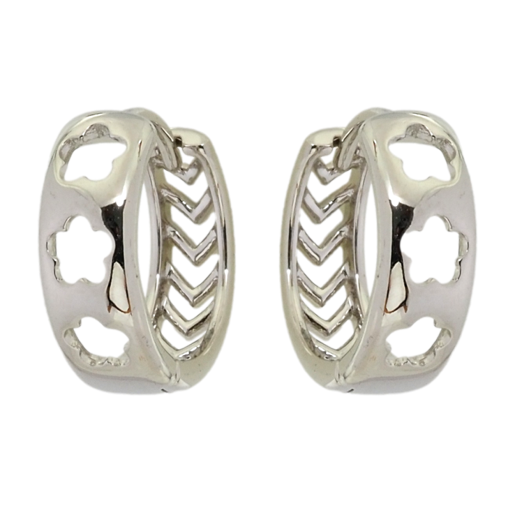 Серьги Xuping Родий колечки Цветочный узор фото №8