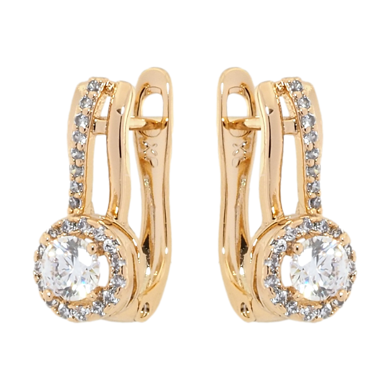 Серьги Xuping Позолота 18K английский замок Декоративный узор с цирконием фото №2 Серьги Xuping Позолота 18K английский замок Декоративный узор с цирконием фото №2