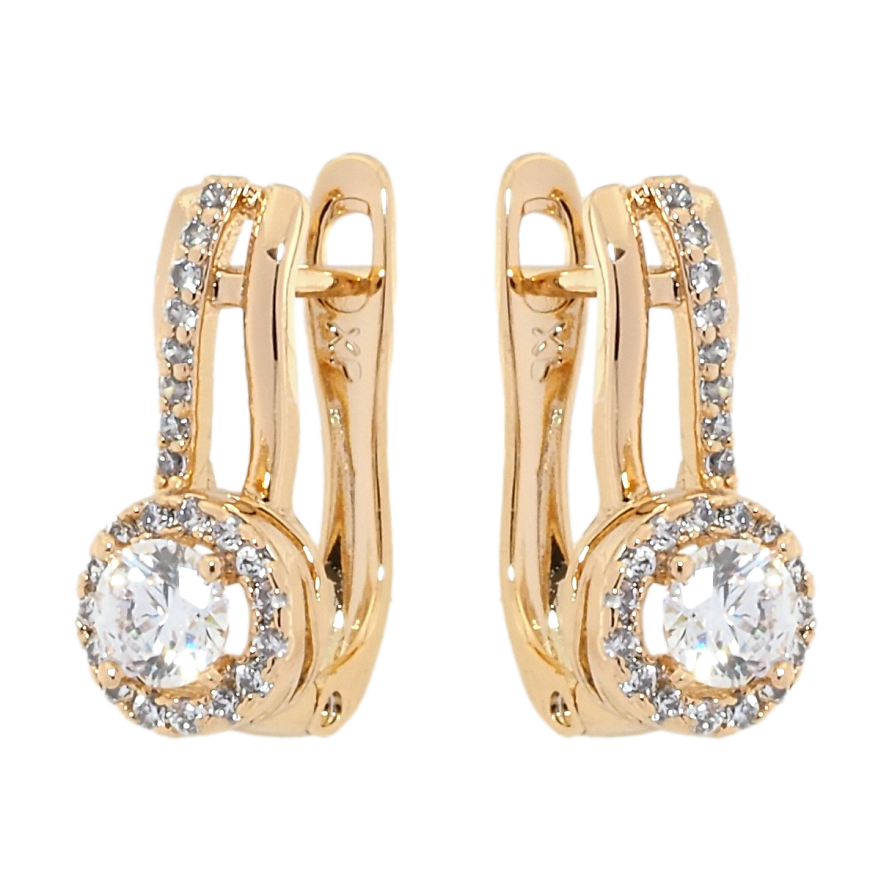 Серьги Xuping Позолота 18K английский замок Декоративный узор с цирконием фото №1 Серьги Xuping Позолота 18K английский замок Декоративный узор с цирконием фото №1