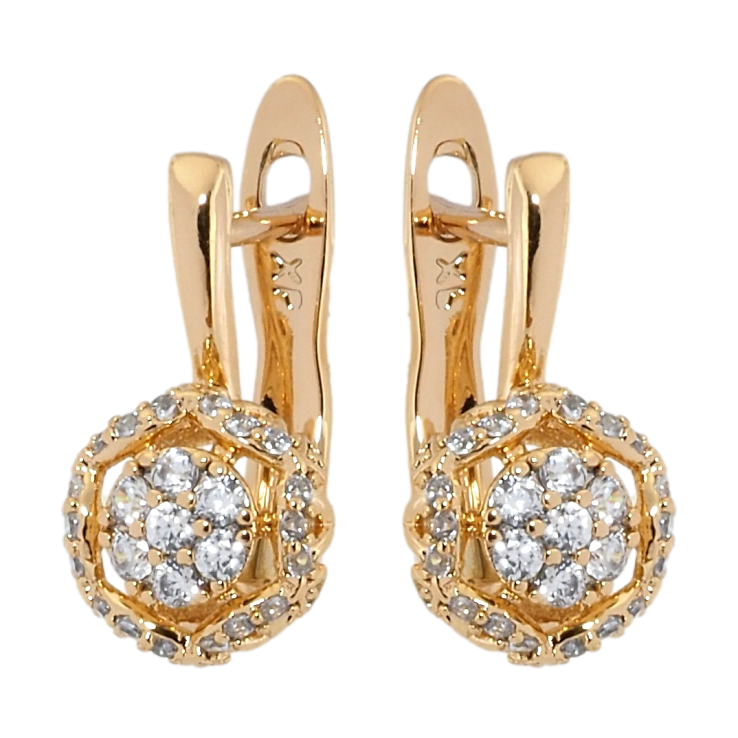 Сережки Xuping Позолота 18K англійський замок Інкрустація цирконієм фото №18