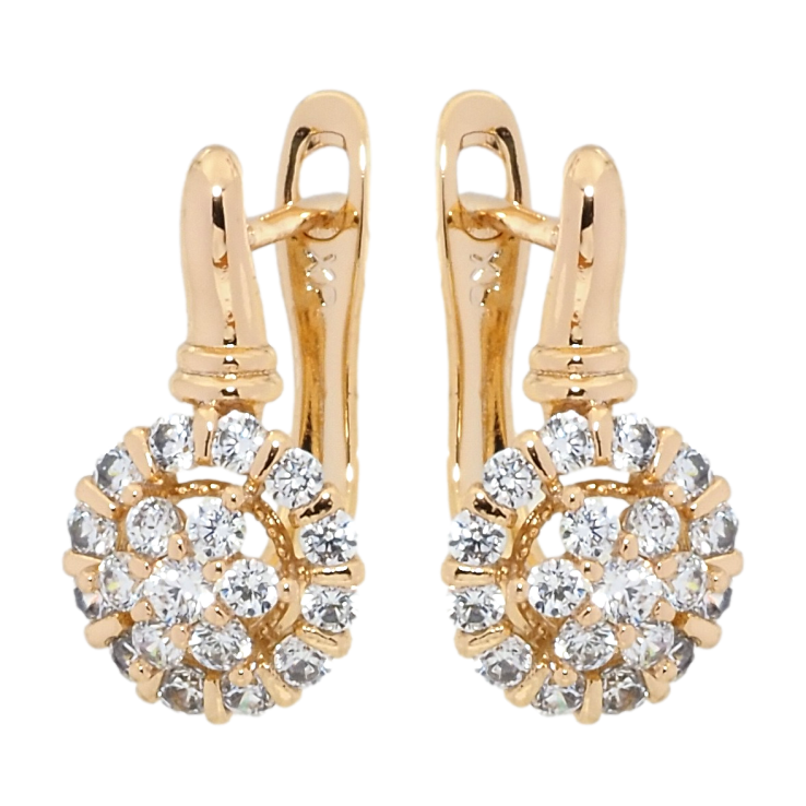 Сережки Xuping Позолота 18K англійський замок Інкрустація цирконієм фото №22