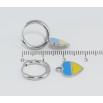Сережки Xuping TTM Stainless Steel колір Родій підвіски на колечках Сердечки Патріотичні жовто-блакитні фото №2