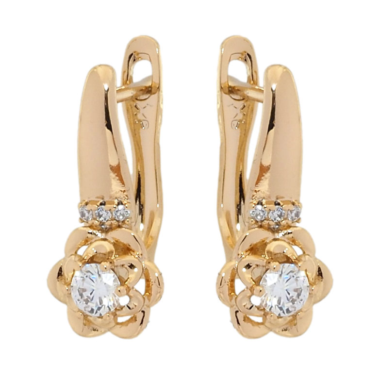 Сережки Xuping Позолота 18K англійський замок Квіточки фото №1