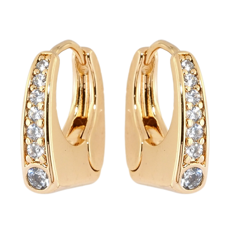 Сережки Xuping Позолота 18K колечка Доріжки цирконію фото №12