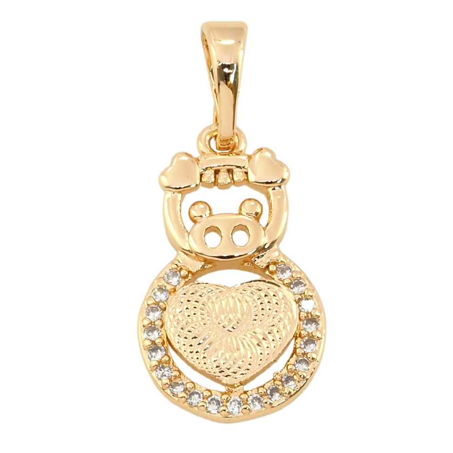 Кулон Xuping Позолота 18K Свинка для цепочки до 5мм фото №1