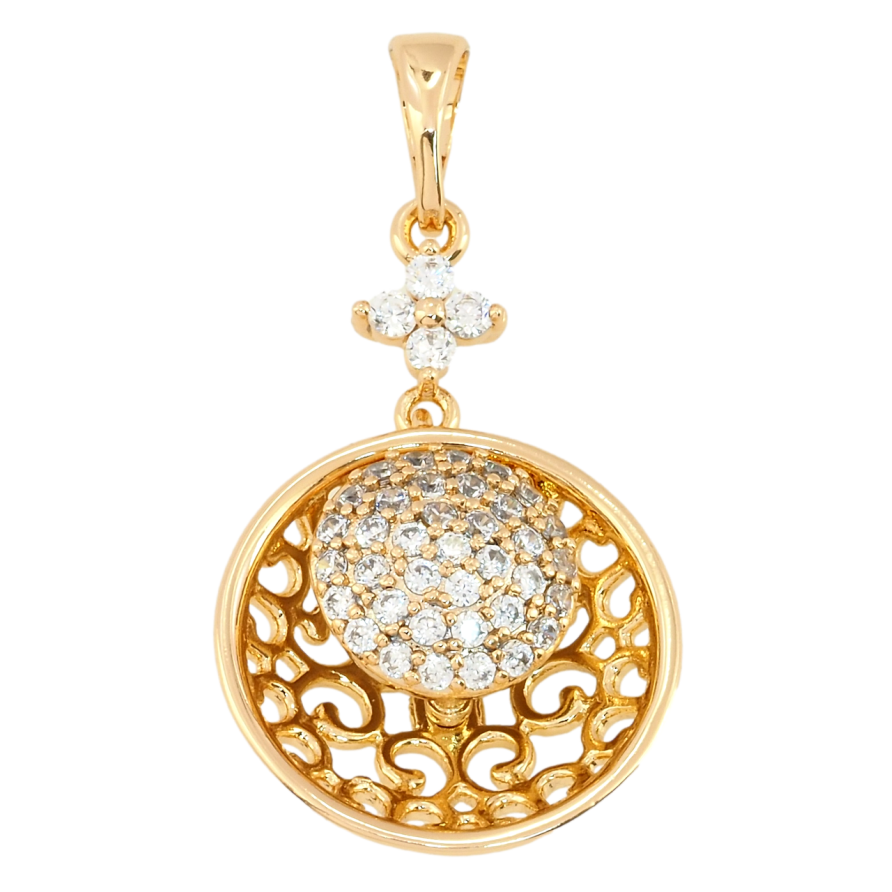 Кулон Xuping Позолота 18K Ажурное колечко с цирконием для цепочки до 5мм фото №1 Кулон Xuping Позолота 18K Ажурное колечко с цирконием для цепочки до 5мм фото №1