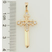Кулон Xuping Позолота 18K Крест в виде меча с цирконием для цепочки до 5мм фото №2 Кулон Xuping Позолота 18K Крест в виде меча с цирконием для цепочки до 5мм фото №2