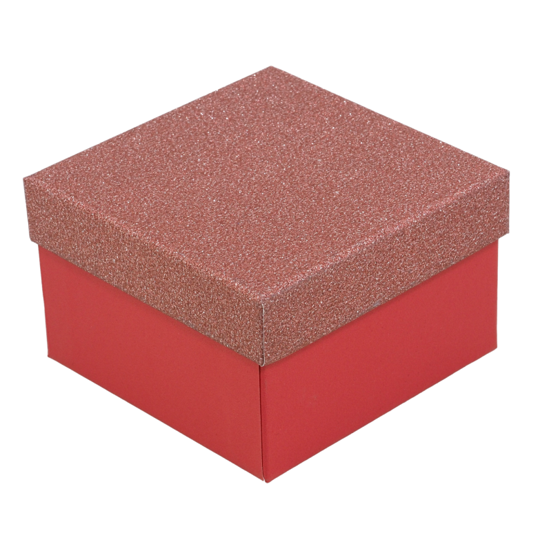 Подарочная коробка красная с шиммером Универсальная с подушечкой (Браслет, Часы) Размер 9х9см, h= 5.5см фото №1