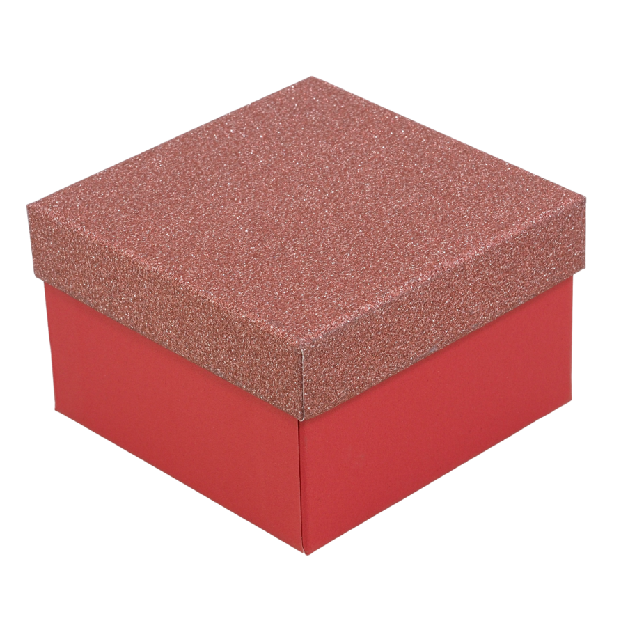 Подарункова коробка червона з шиммером Універсальна з подушечкою (Браслет, Годинник) Розмір 9х9см h= 5.5см фото №1