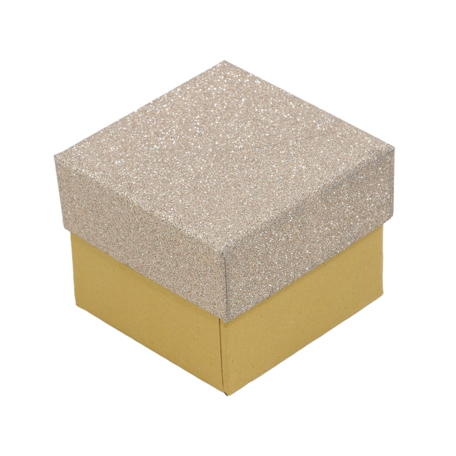 Подарочная коробка песочная с шиммером Под кольцо Размер 5х5см, h= 4см фото №1