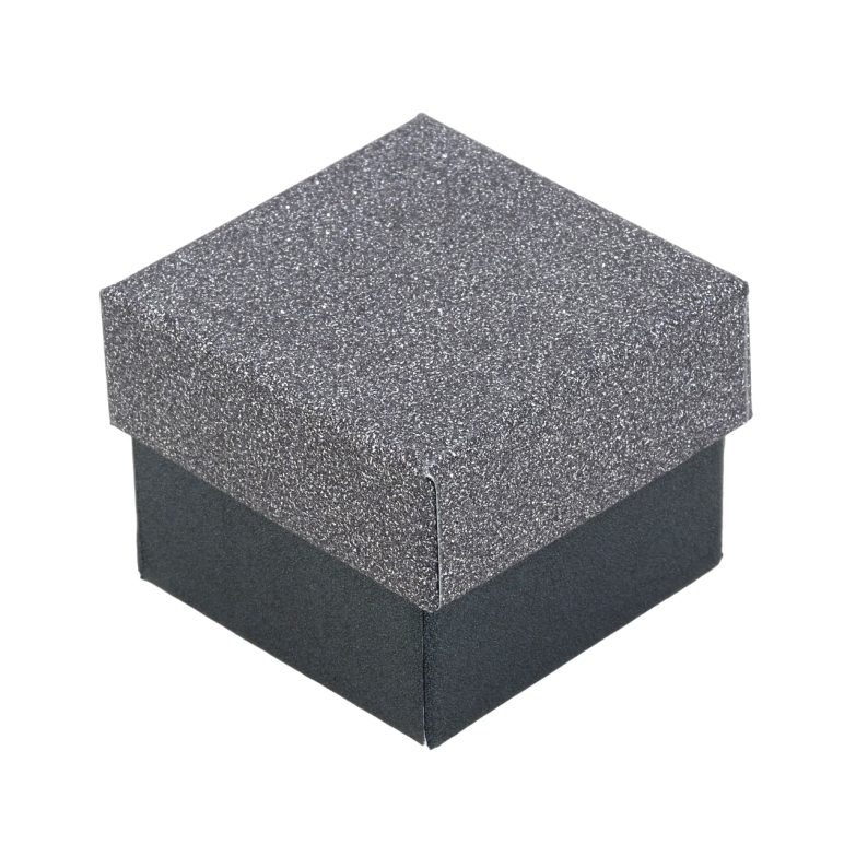 Подарочная коробка графитовая с шиммером Под кольцо Размер 5х5см, h= 4см фото №1