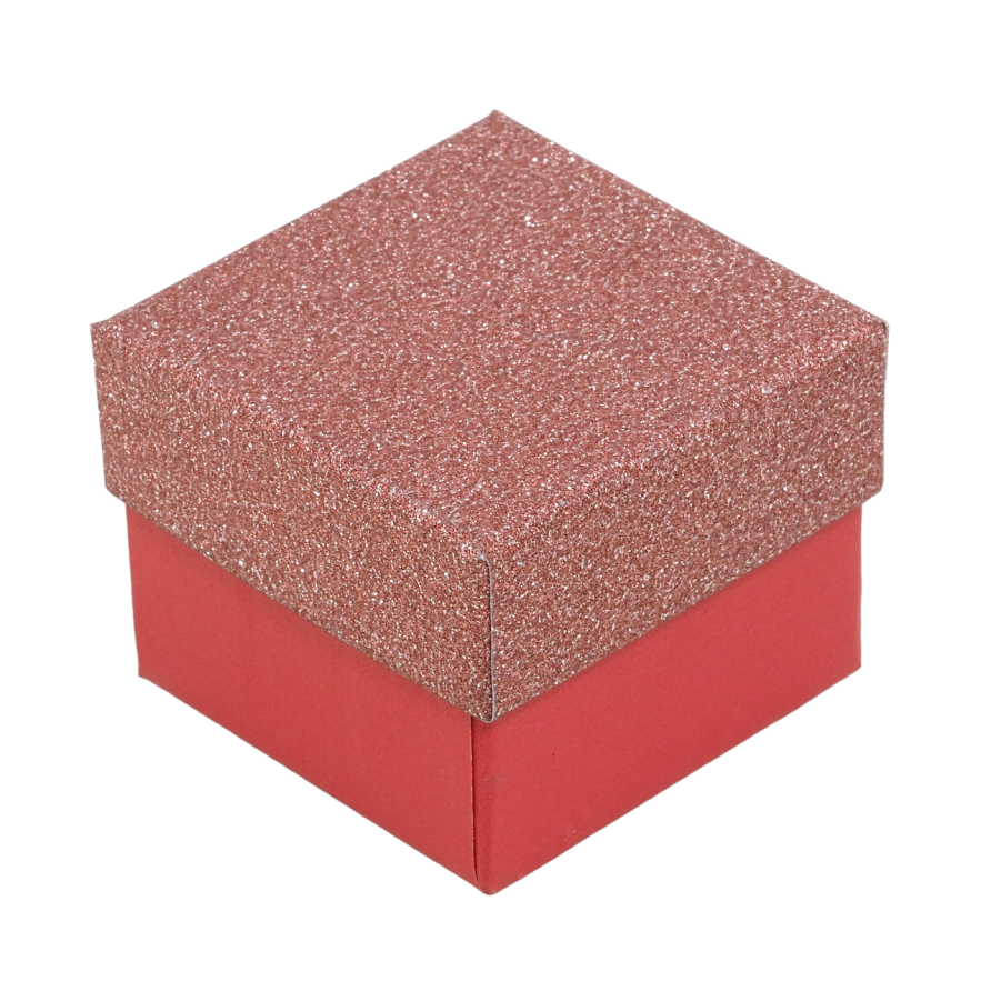 Подарункова коробка червона з шиммером Під каблучку Розмір 5х5см h= 4см фото №1
