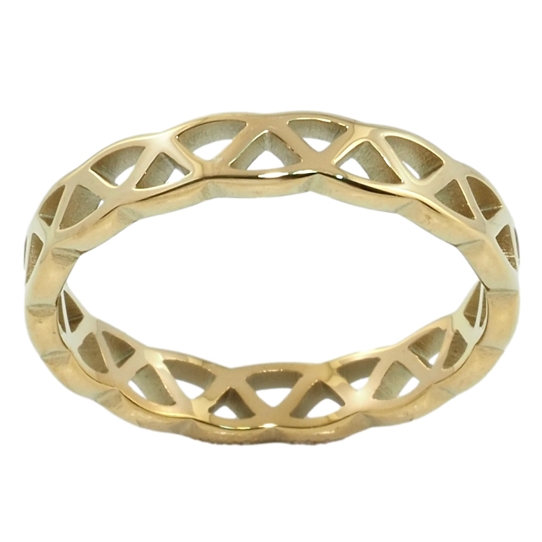 Каблучка Xuping TTM Stainless Steel Колір 14К Різьблений орнамент фото №1 Каблучка Xuping TTM Stainless Steel Колір 14К Різьблений орнамент фото №1