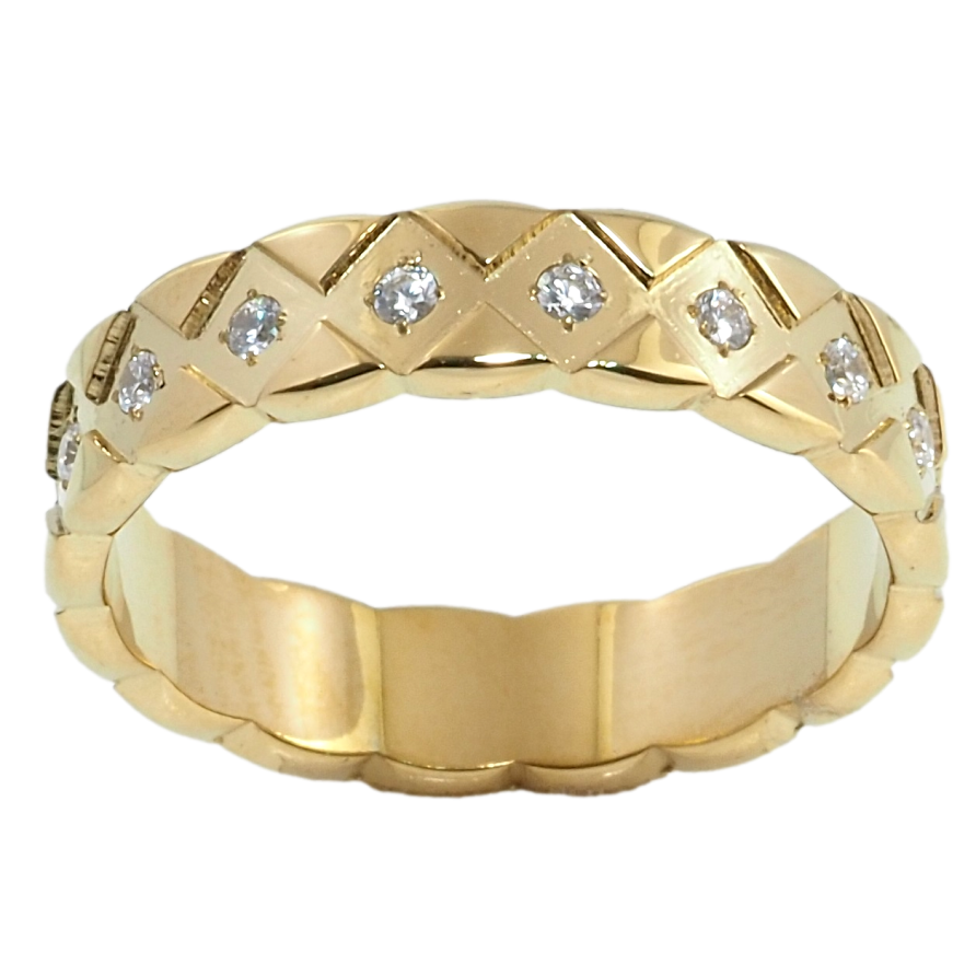 Каблучка Xuping TTM Stainless Steel Колір 14К Ромбовий орнамент з цирконієм фото №1 Каблучка Xuping TTM Stainless Steel Колір 14К Ромбовий орнамент з цирконієм фото №1