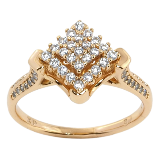 Кольцо Xuping Позолота 18K Ромб инкрустация цирконием фото №1