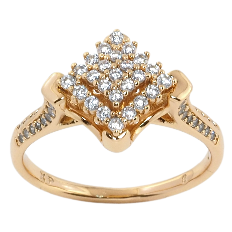 Кольцо Xuping Позолота 18K Ромб инкрустация цирконием фото №1 Кольцо Xuping Позолота 18K Ромб инкрустация цирконием фото №1