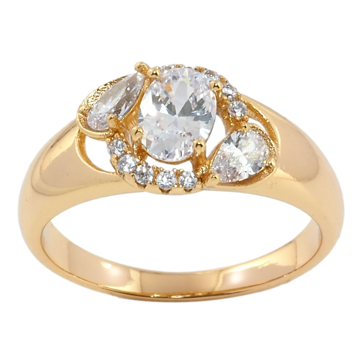 Кольцо Xuping Позолота 18K Россыпь кристаллов фото №5 Кольцо Xuping Позолота 18K Россыпь кристаллов фото №5