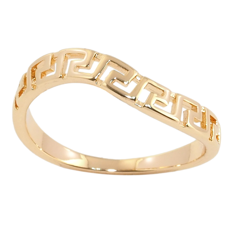 Каблучка Xuping Позолота 18K Хвиляста меандрова лінія фото №1
