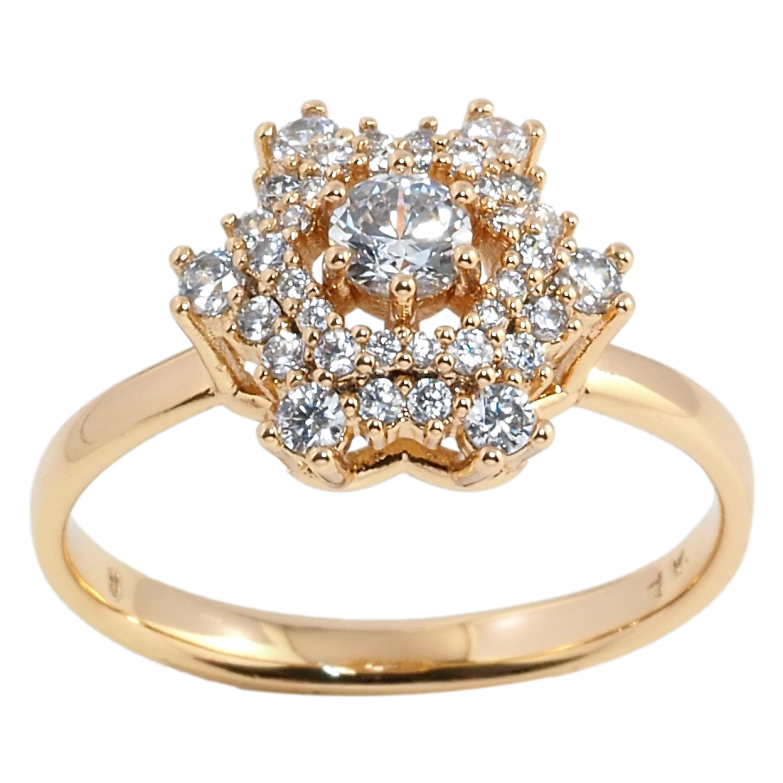 Каблучка Xuping Позолота 18K Інкрустація цирконієм фото №1 Каблучка Xuping Позолота 18K Інкрустація цирконієм фото №1