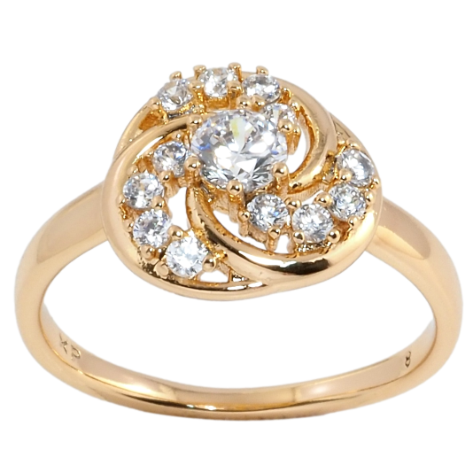 Кольцо Xuping Позолота 18K Купол с цирконием фото №1 Кольцо Xuping Позолота 18K Купол с цирконием фото №1