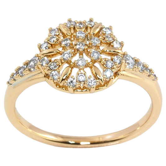 Кольцо Xuping Позолота 18K Декоративный купол с цирконием фото №1 Кольцо Xuping Позолота 18K Декоративный купол с цирконием фото №1