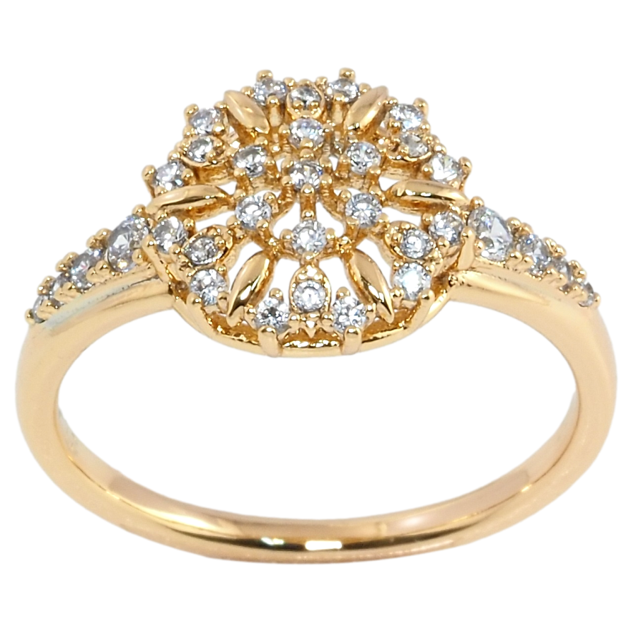 Кольцо Xuping Позолота 18K Декоративный купол с цирконием фото №1 Кольцо Xuping Позолота 18K Декоративный купол с цирконием фото №1