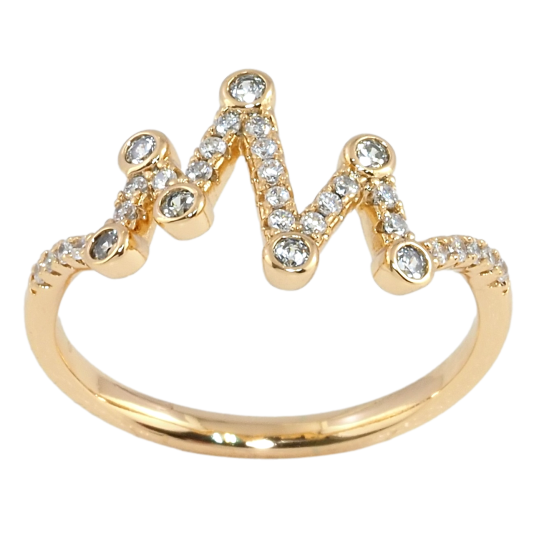Кольцо Xuping Позолота 18K Зигзаг с цирконием фото №1