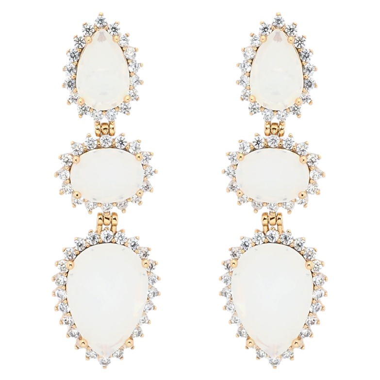 Сережки Xuping QQMM Позолота 18K пусети Підвіски з білими фіанітами і цирконієм фото №1 Сережки Xuping QQMM Позолота 18K пусети Підвіски з білими фіанітами і цирконієм фото №1