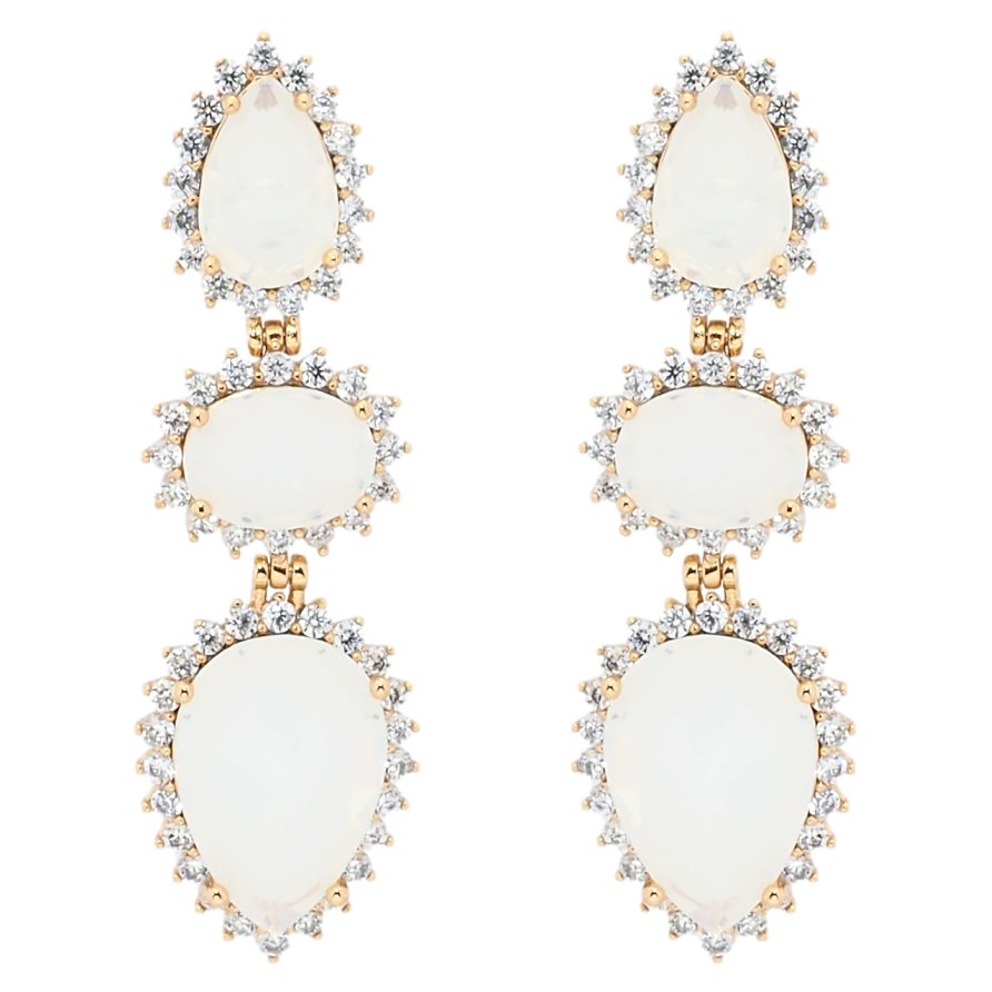 Сережки Xuping QQMM Позолота 18K пусети Підвіски з білими фіанітами і цирконієм фото №1 Сережки Xuping QQMM Позолота 18K пусети Підвіски з білими фіанітами і цирконієм фото №1