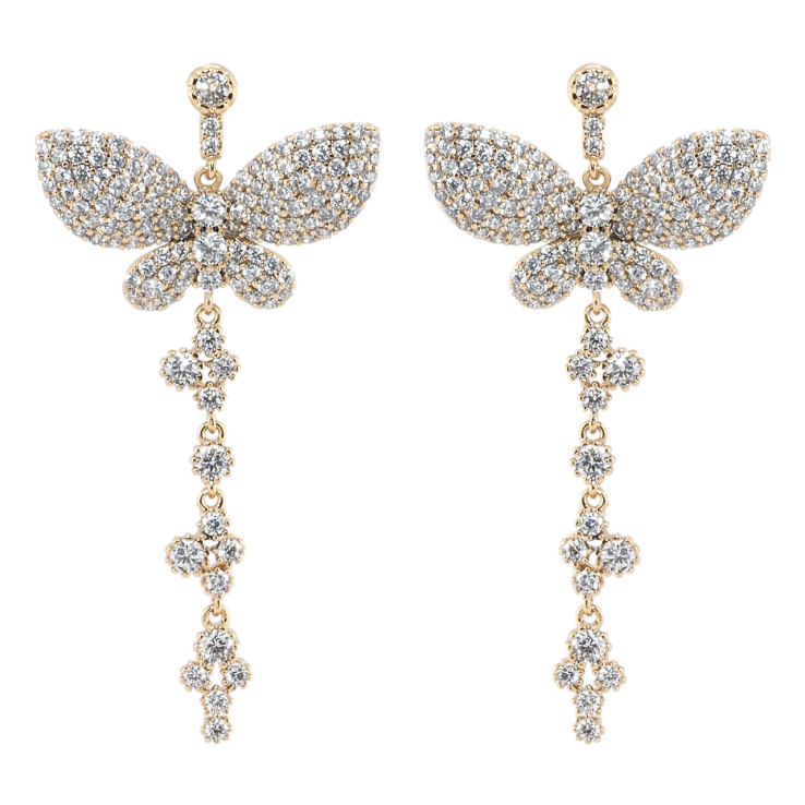 Сережки Xuping QQMM Позолота 18K пусети Підвіски метелики з інкрустацією цирконієм фото №4 Сережки Xuping QQMM Позолота 18K пусети Підвіски метелики з інкрустацією цирконієм фото №4